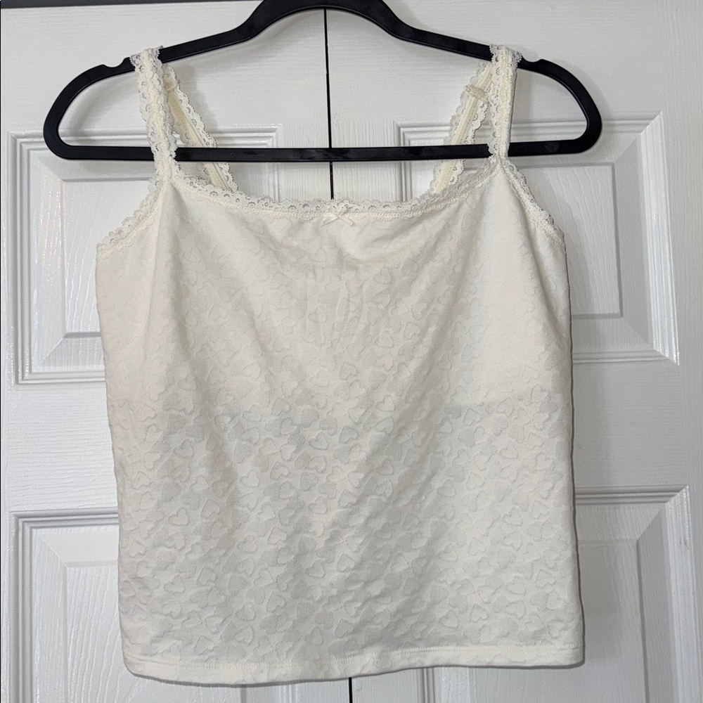 aerie Ivory Lace-Trim Camisole XL NWT
